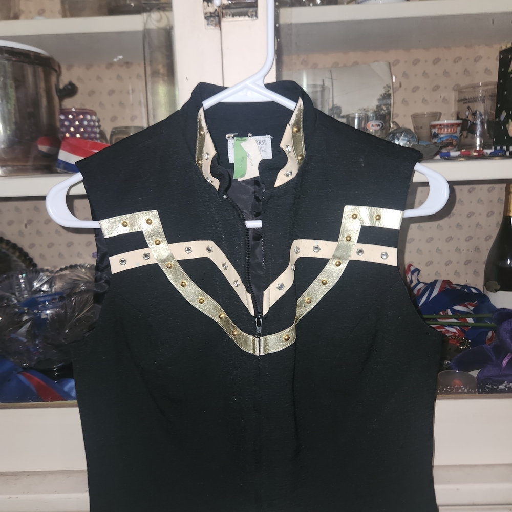 Black and Gold Embellished Vest